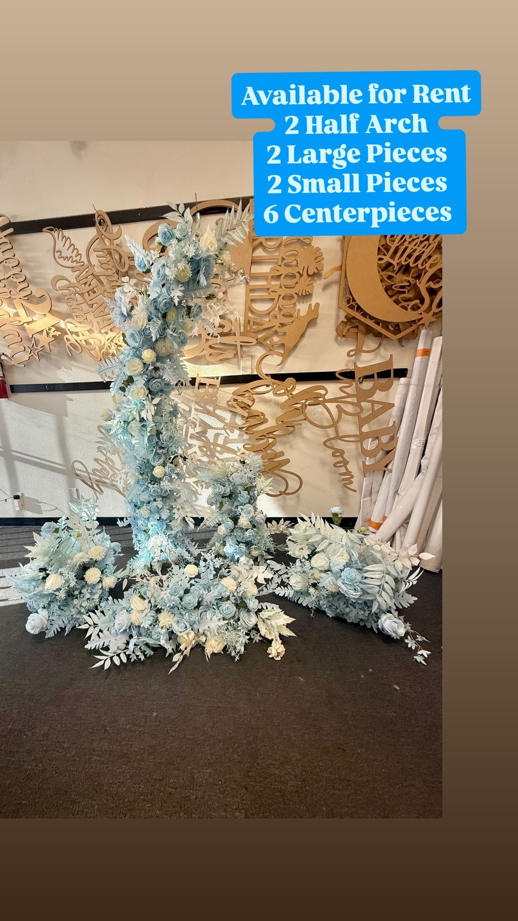 Baby Blue Faux Flower Stands