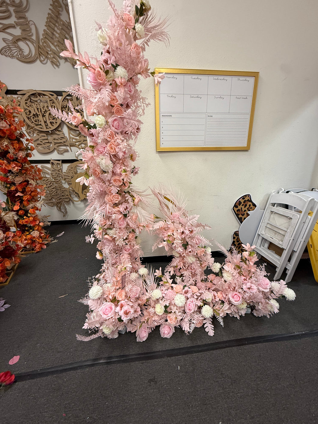 Pink Faux Flower Stands