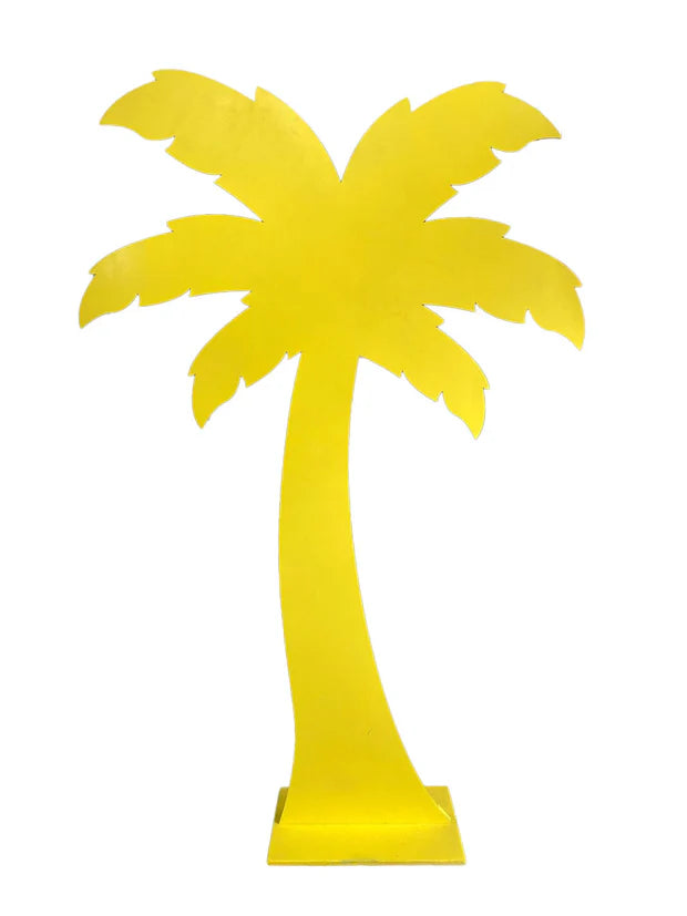 Yellow Wood Cut Out Palm Tree