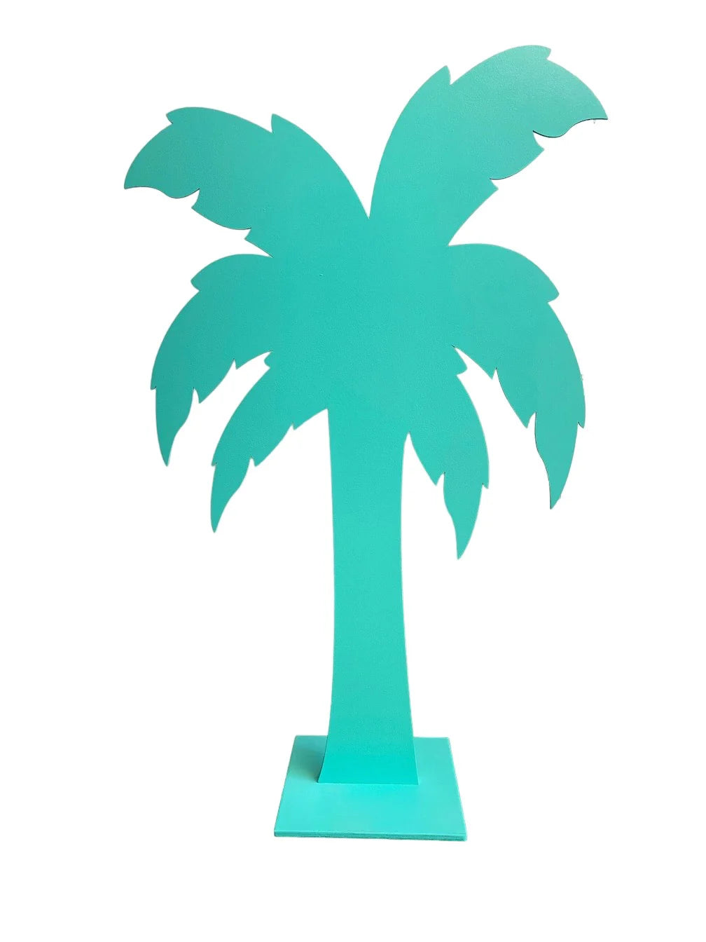 Teal Wood Cut Out Palm Tree