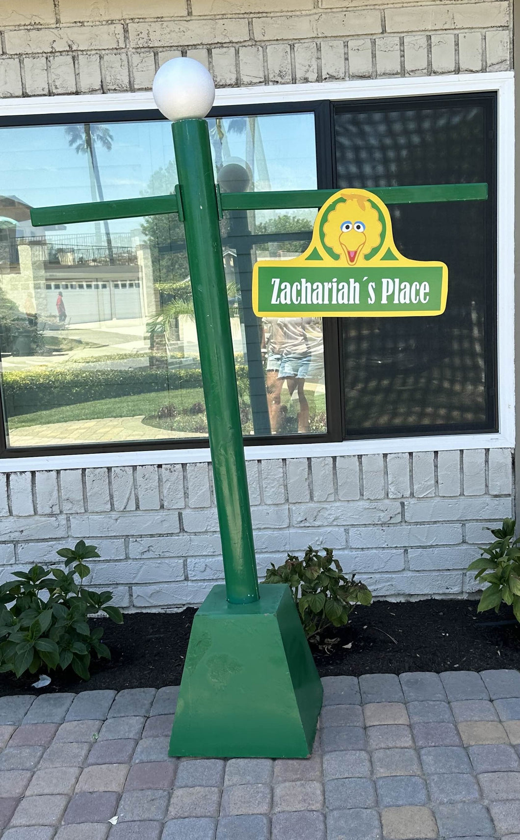 Sesame Street Lamp Sign with Custom Sign
