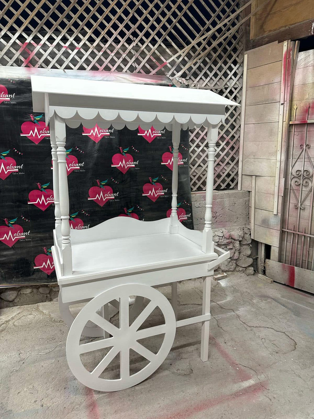 White Candy Cart