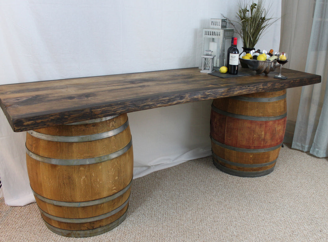 Rustic Wine Barrels & Wood Table Top